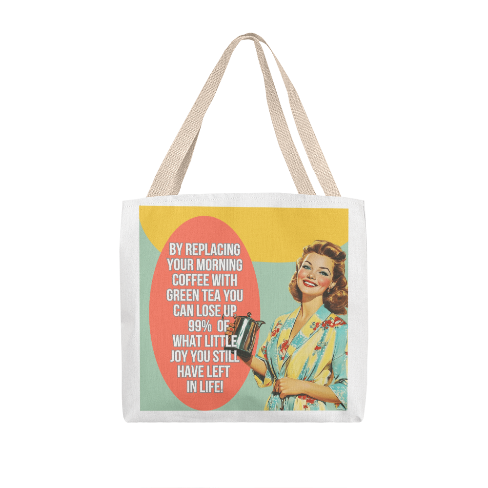 Green Tea Retro Tote Bag
