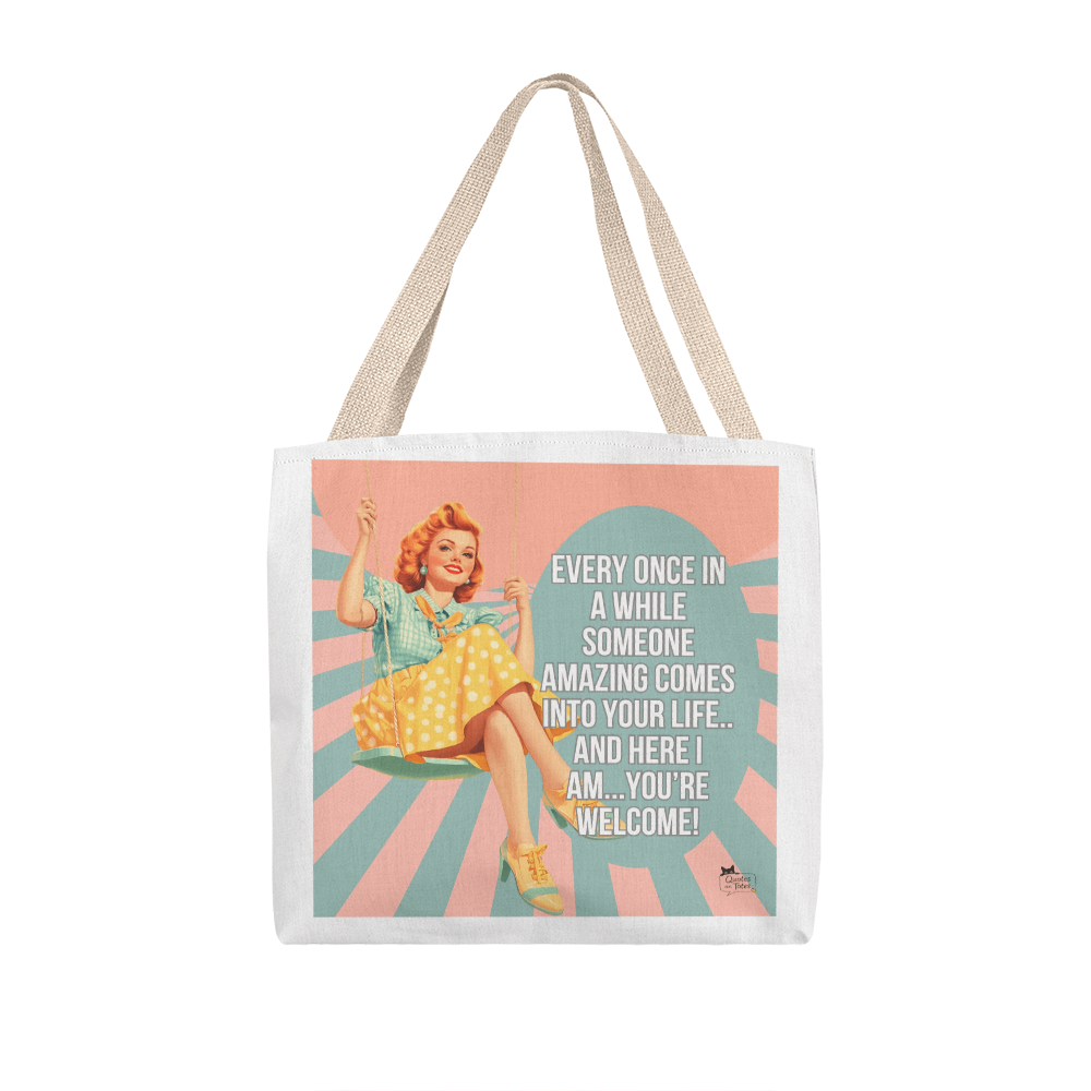 You're Welcome Retro Tote Bag