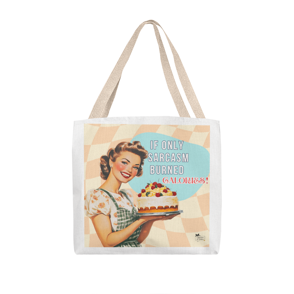 Sarcasm Burns Retro Tote Bag