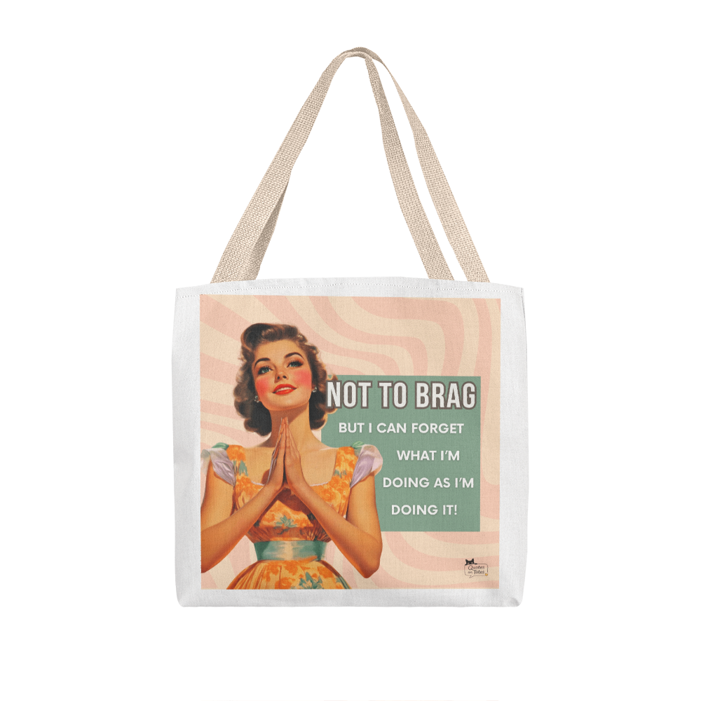 Not to Brag Retro Tote Bag
