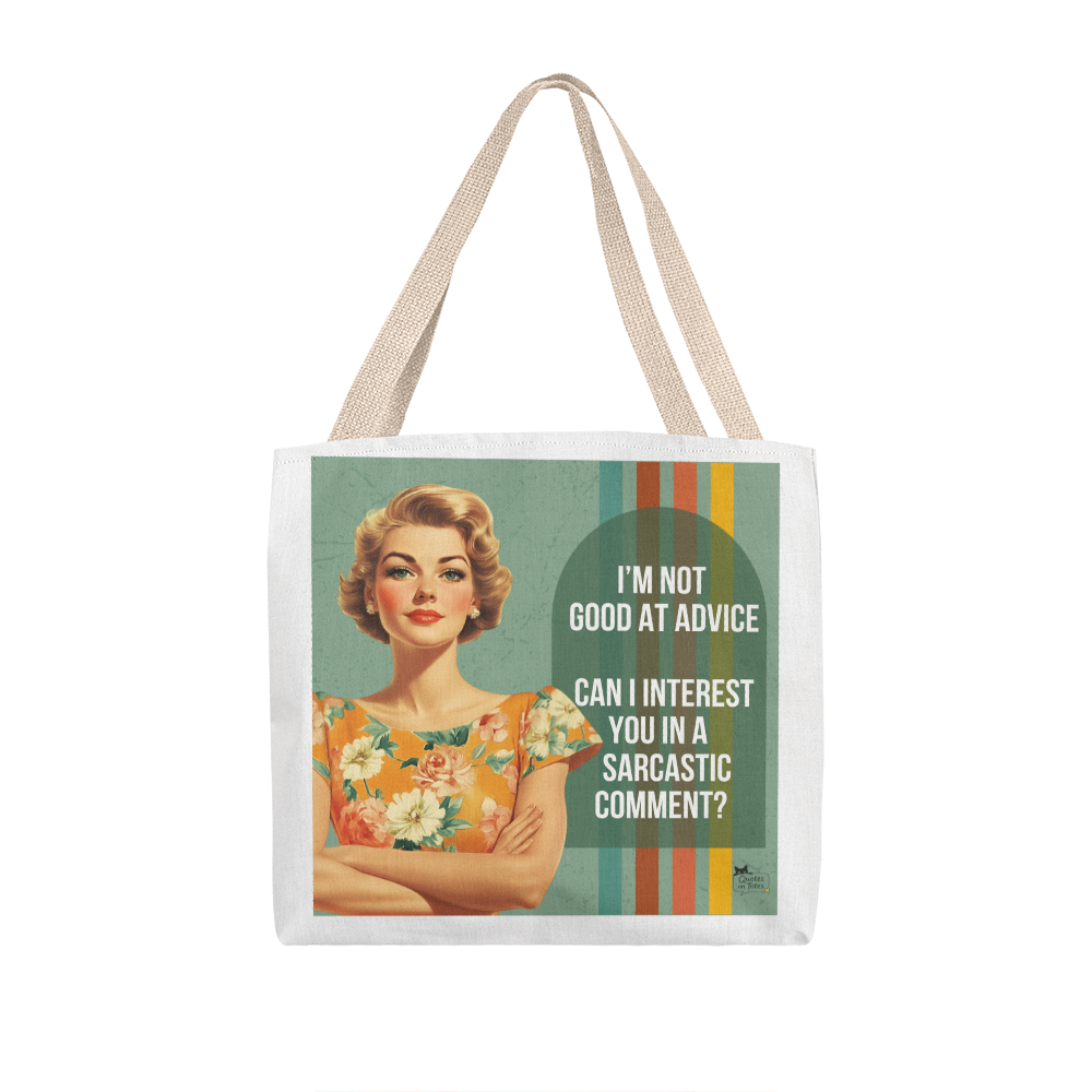 Sarcastic Comment Retro Tote Bag