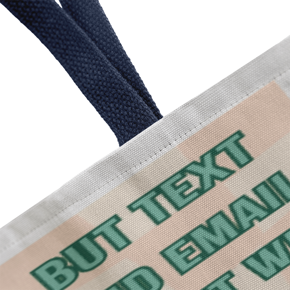 Text and Email Retro Tote Bag