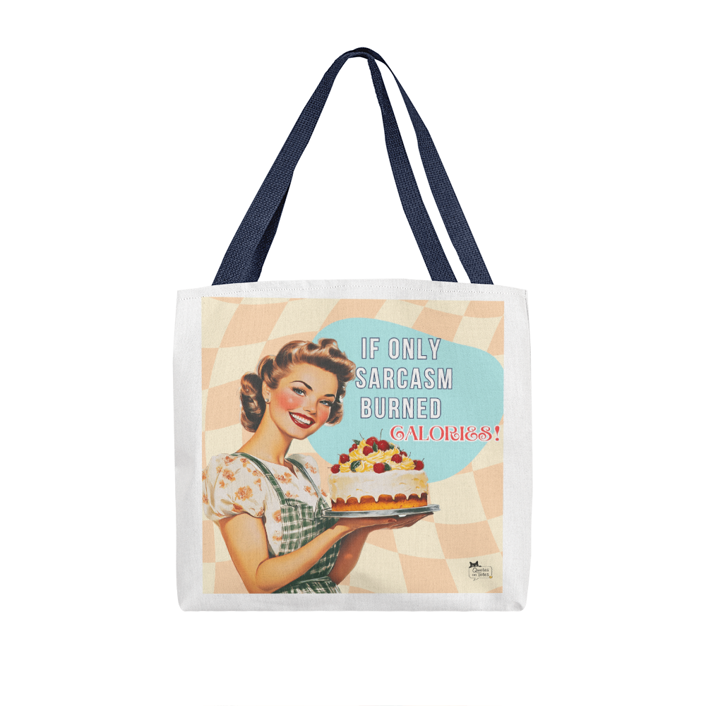 Sarcasm Burns Retro Tote Bag
