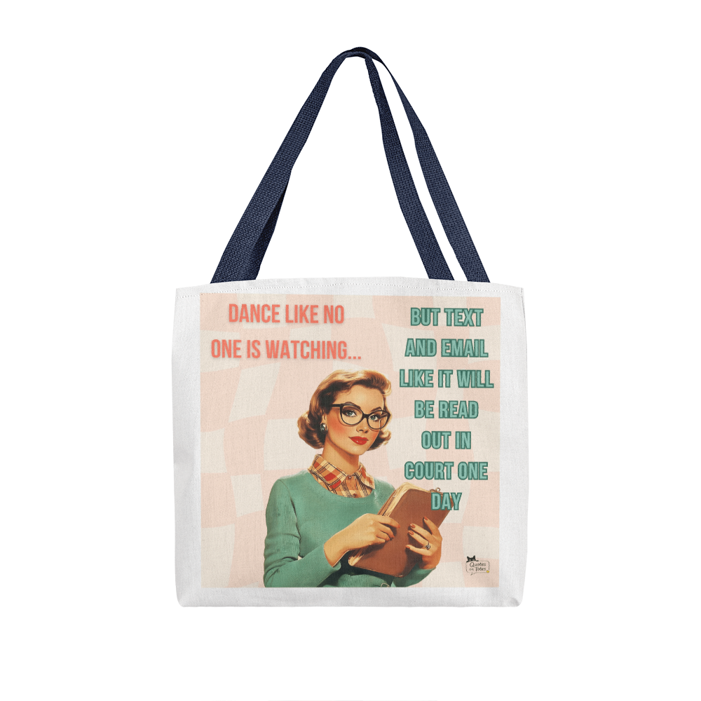 Text and Email Retro Tote Bag