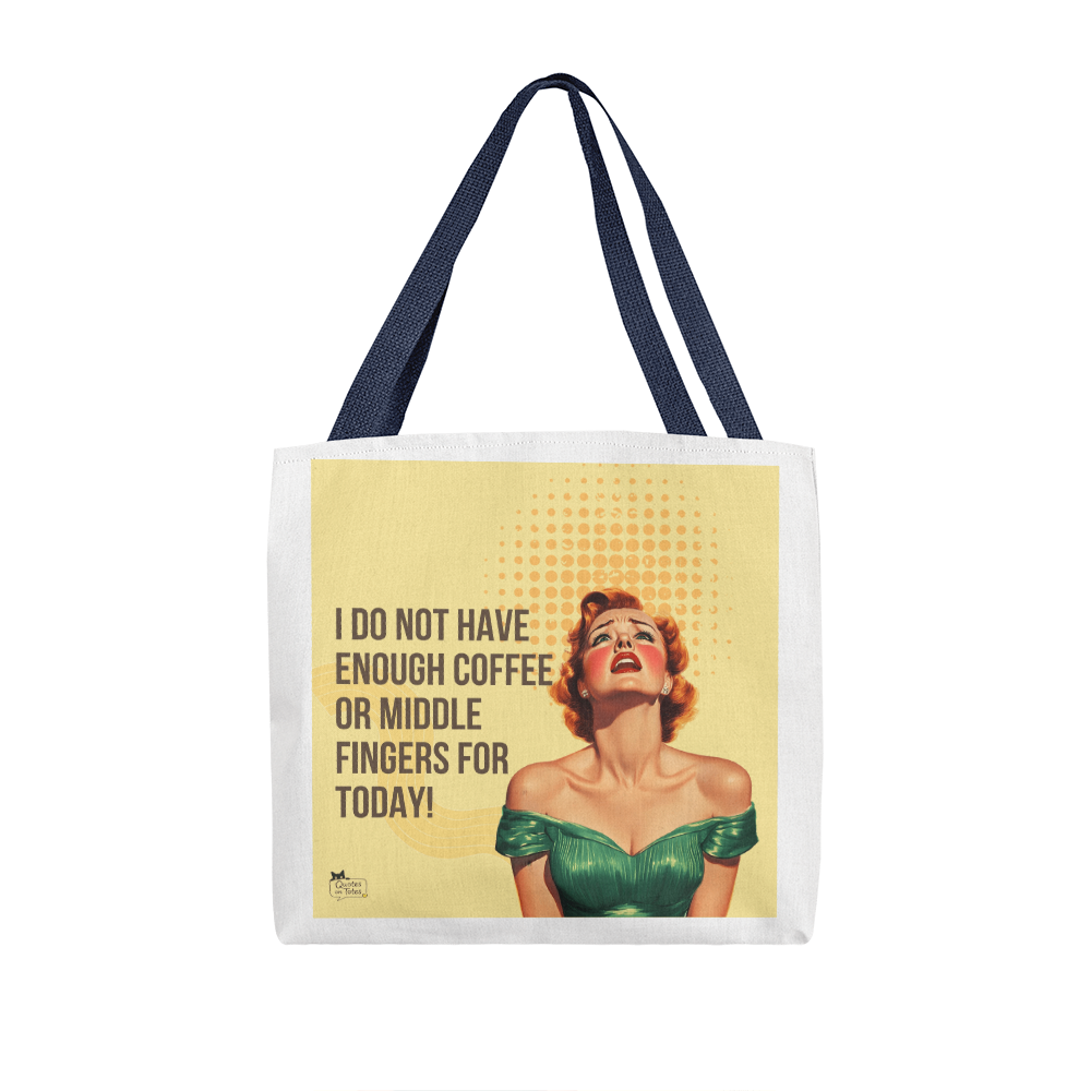 Coffee and Middle Fingers Retro Tote Bag