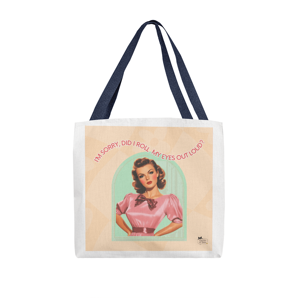 Roll My Eyes Retro Tote Bag