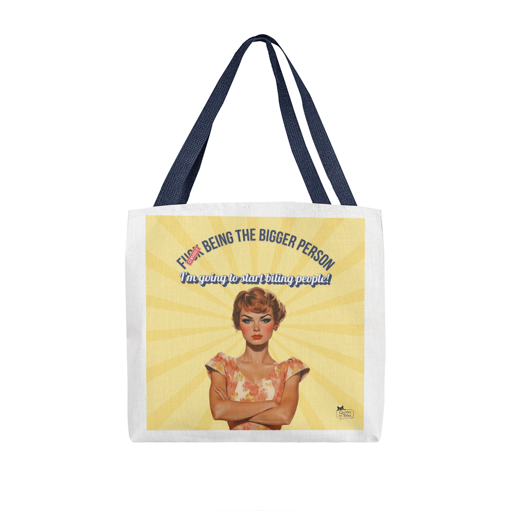 Biting People Retro Tote Bag