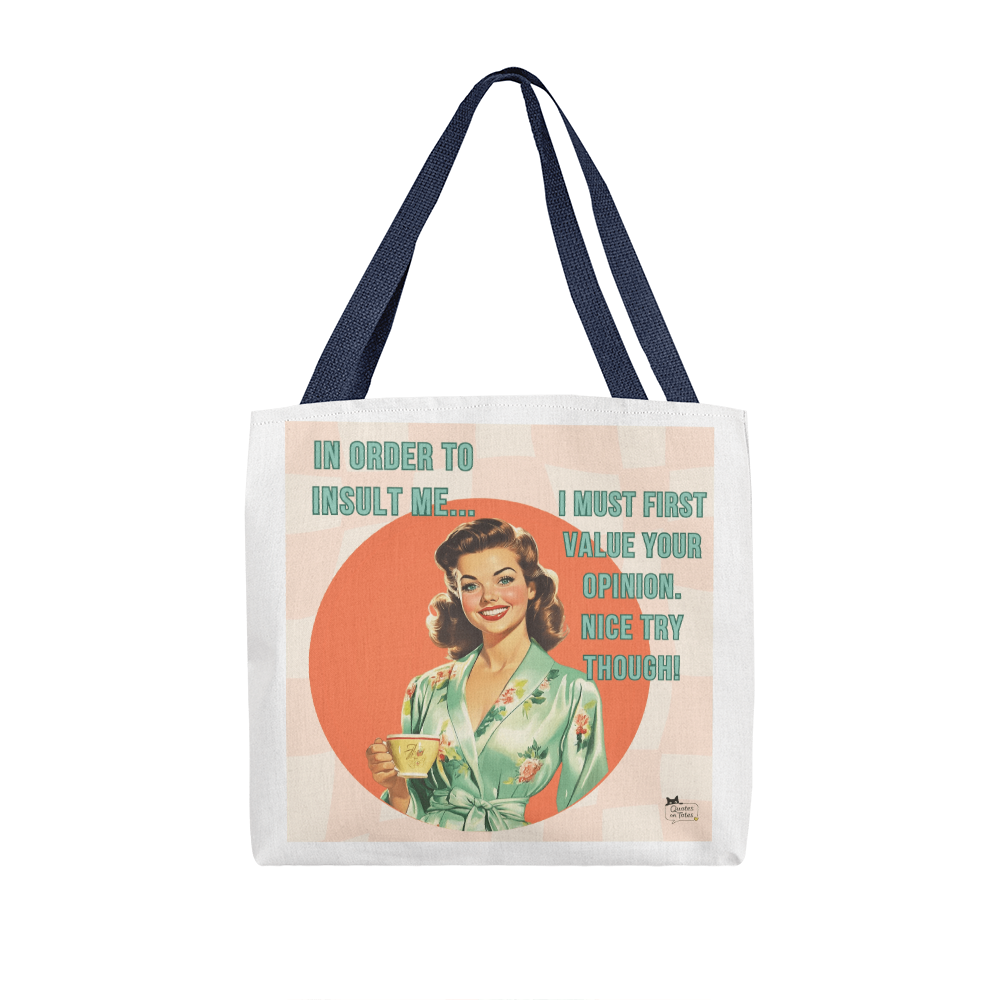 Nice Try Retro Tote Bag