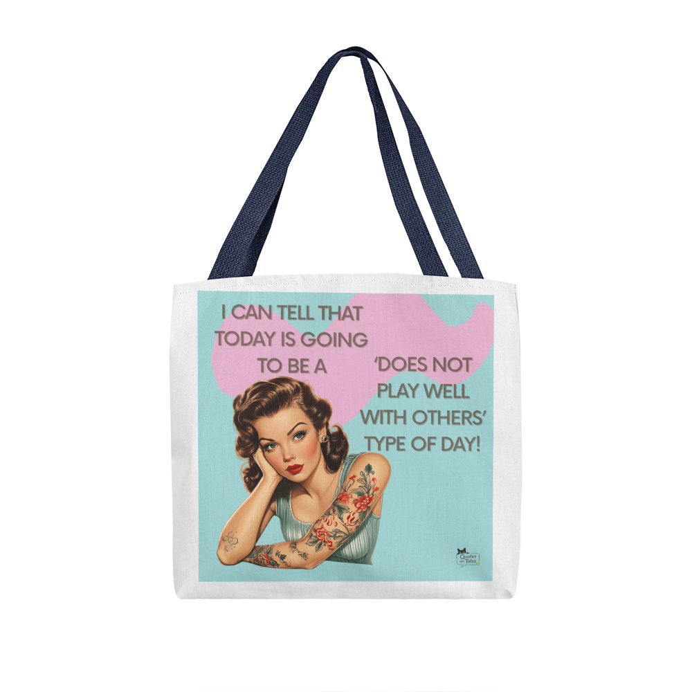 Does Not Play Well Retro Tote Bag