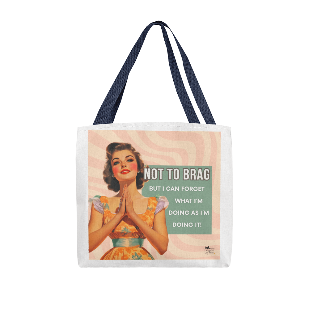 Not to Brag Retro Tote Bag