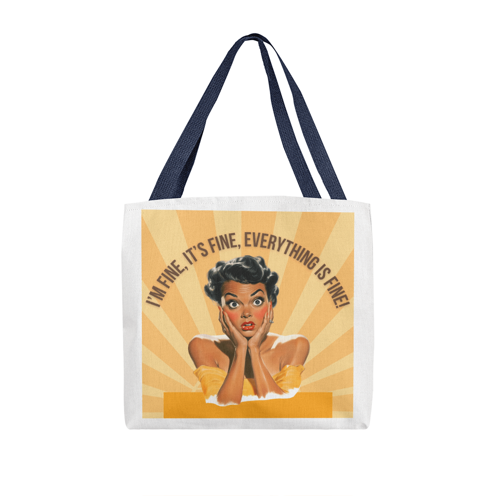 I'm Fine Retro Tote Bag