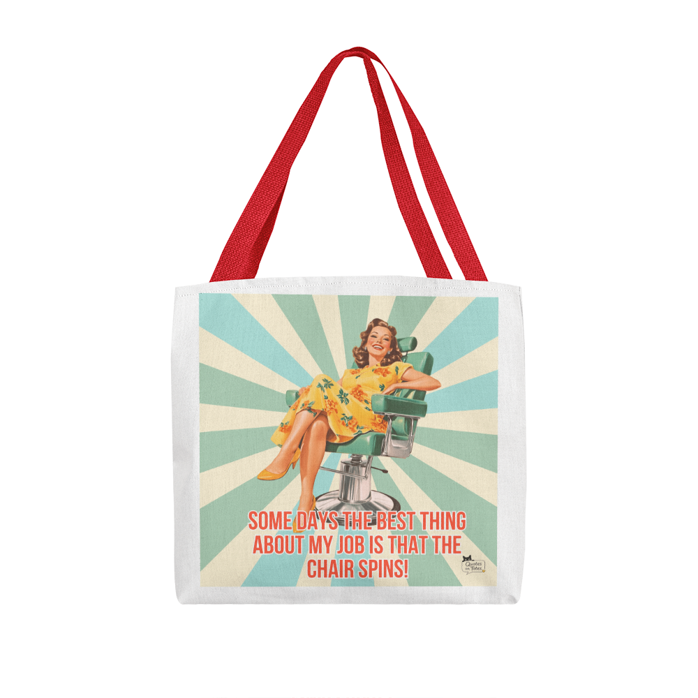The Chair Spins Retro Tote Bag