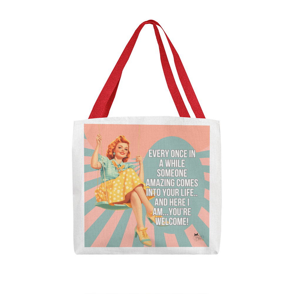 You're Welcome Retro Tote Bag