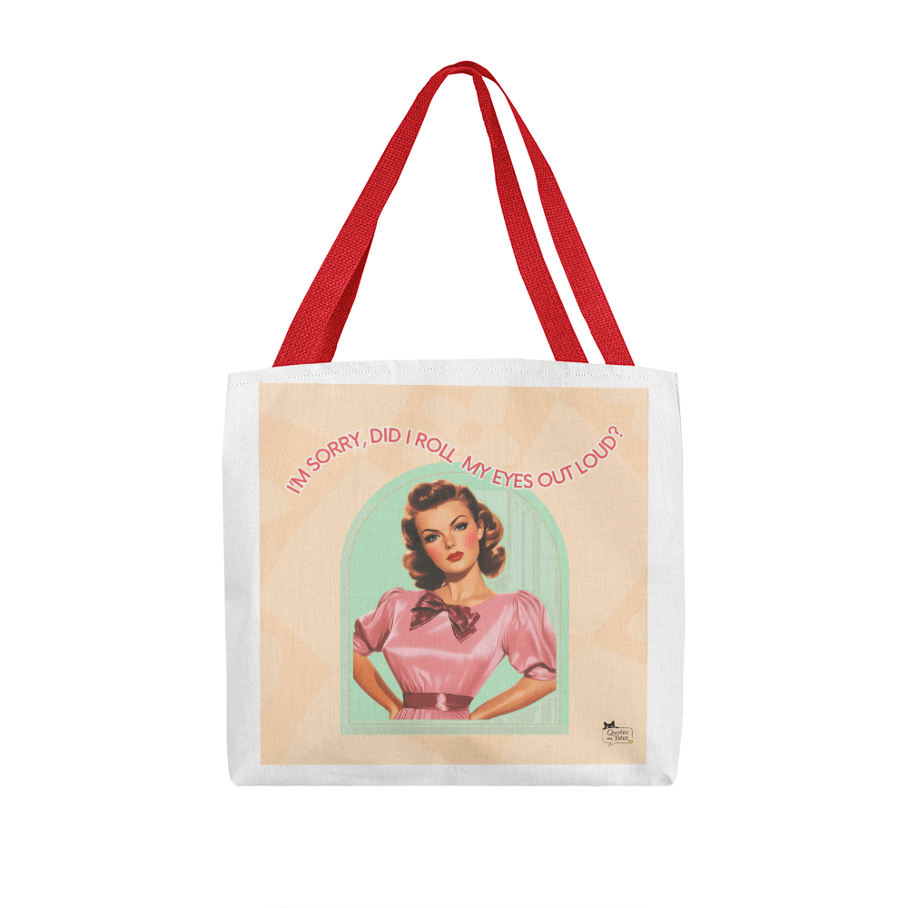 Roll My Eyes Retro Tote Bag
