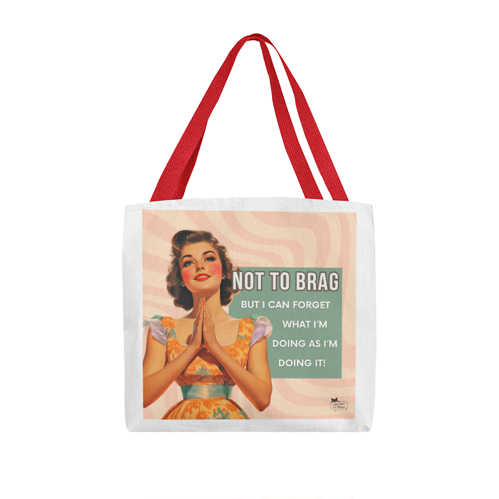 Not to Brag Retro Tote Bag