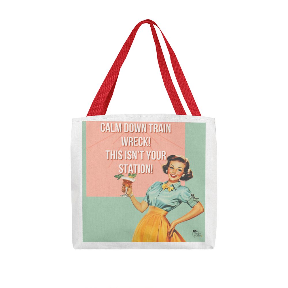 Train Wreck Retro Tote Bag