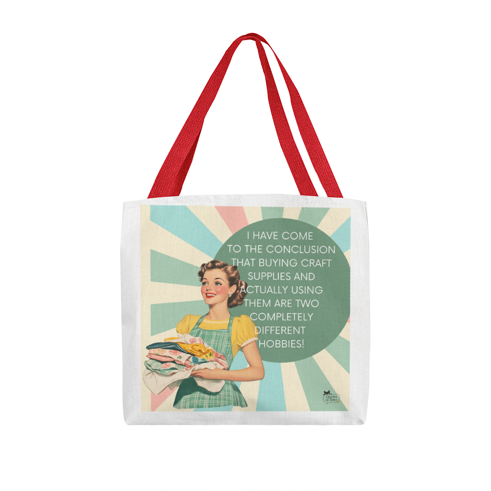 Craft Supplies Retro Tote Bag