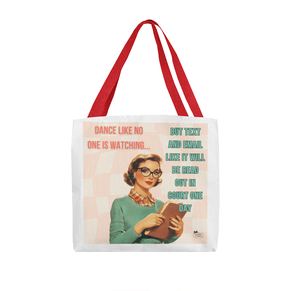 Text and Email Retro Tote Bag