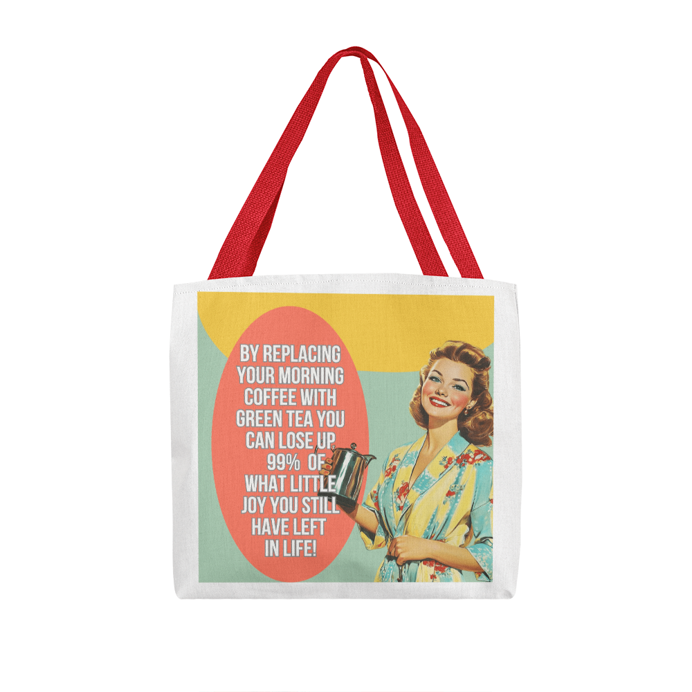 Green Tea Retro Tote Bag