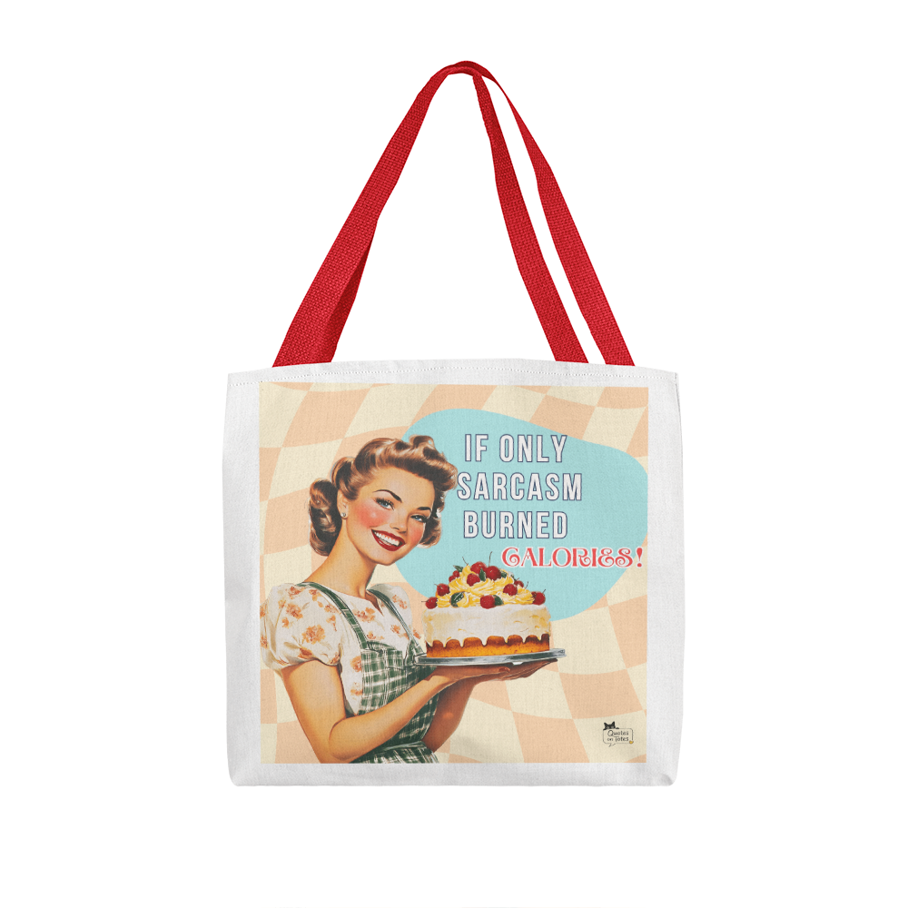 Sarcasm Burns Retro Tote Bag