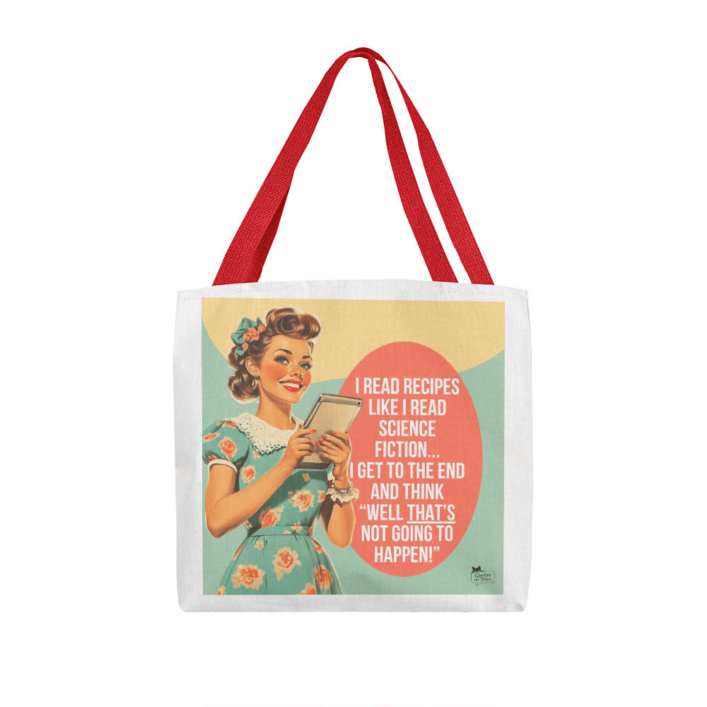 Recipes and Sci-Fi Retro Tote Bag
