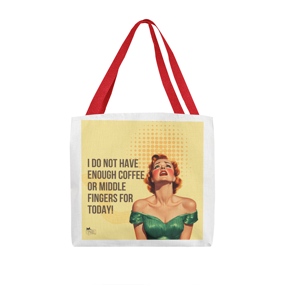 Coffee and Middle Fingers Retro Tote Bag