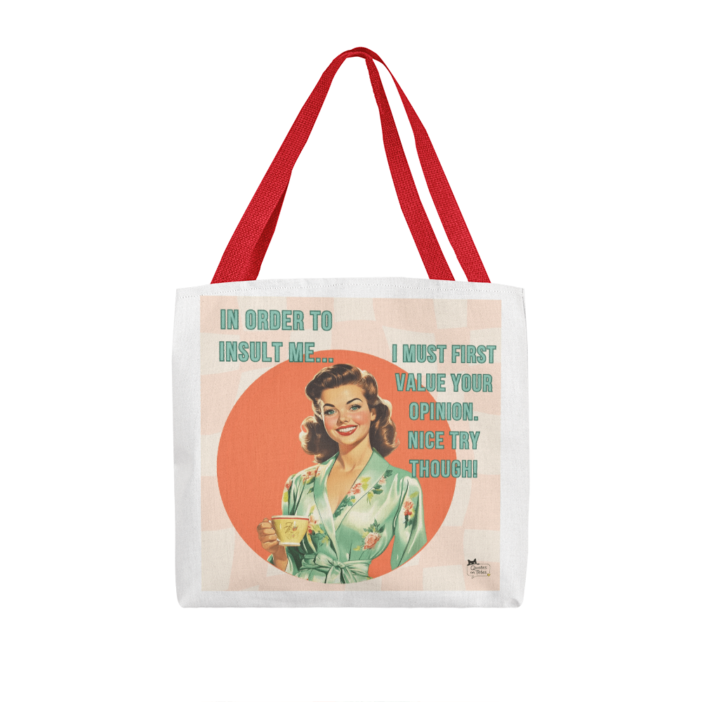 Nice Try Retro Tote Bag