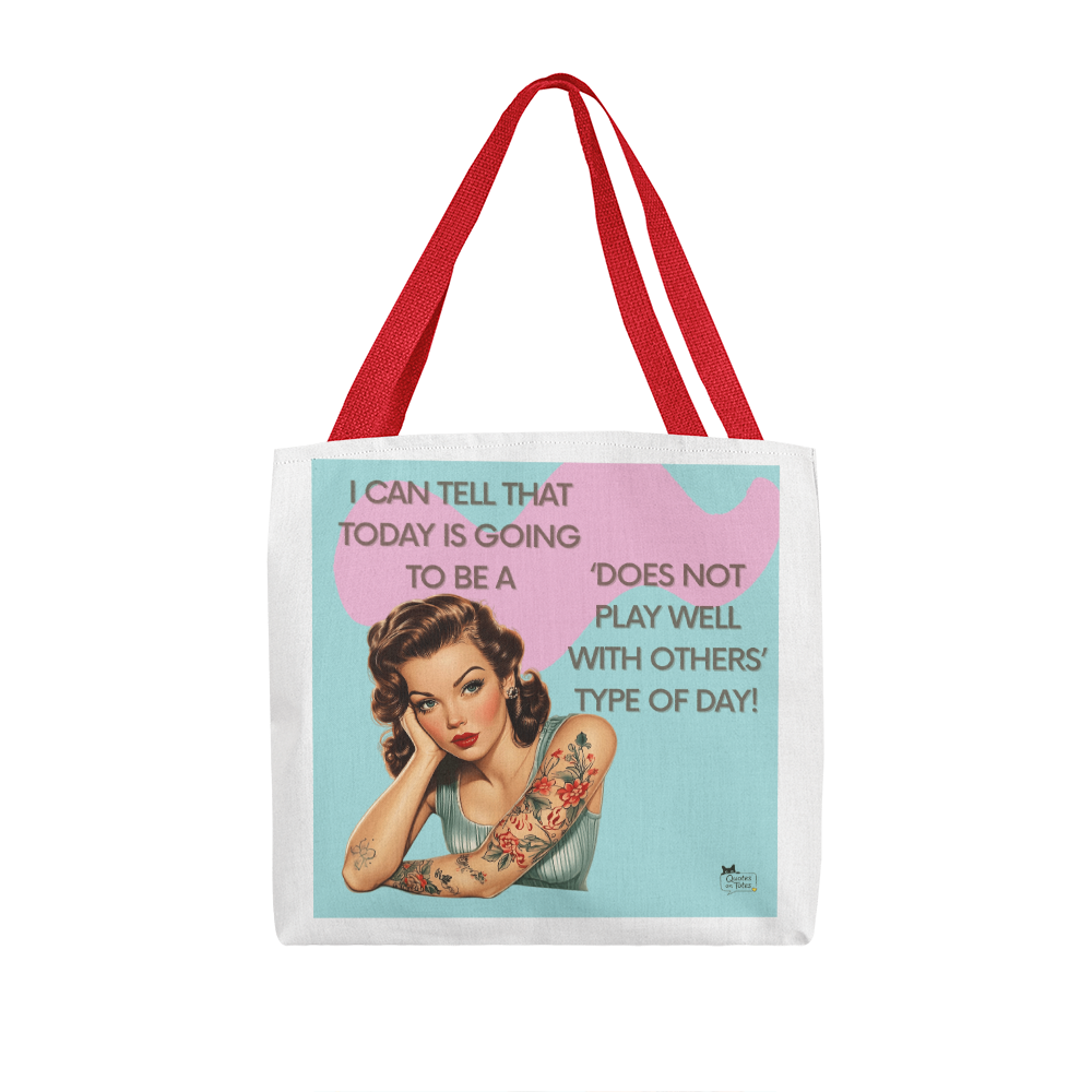 Does Not Play Well Retro Tote Bag