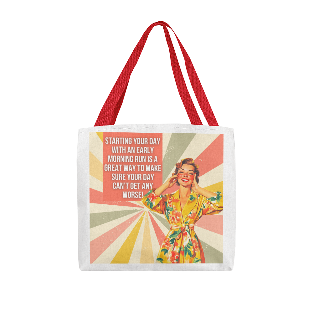 Morning Run Retro Tote Bag