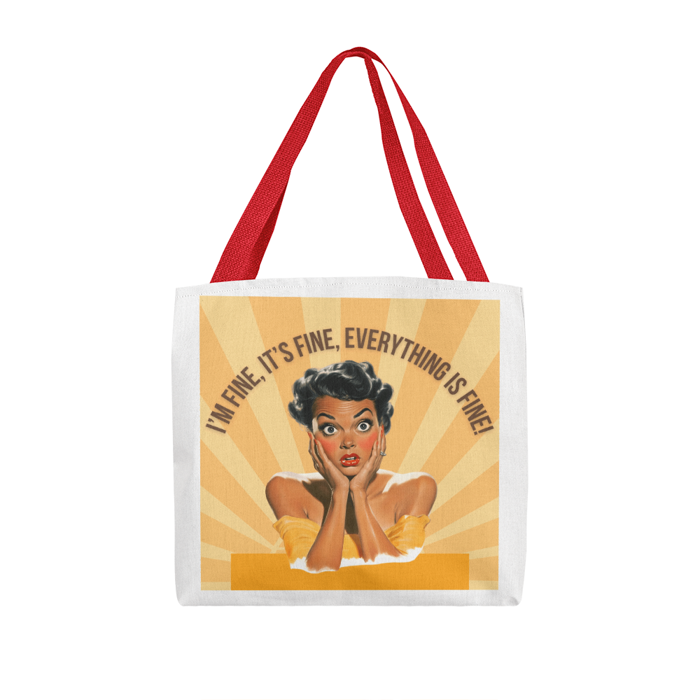 I'm Fine Retro Tote Bag
