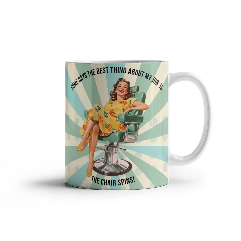 'The Chair Spins' Funny Retro Mug