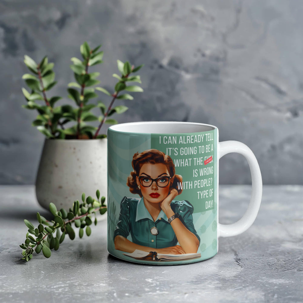 'What the F**k is wrong with people' Funny Retro Mug