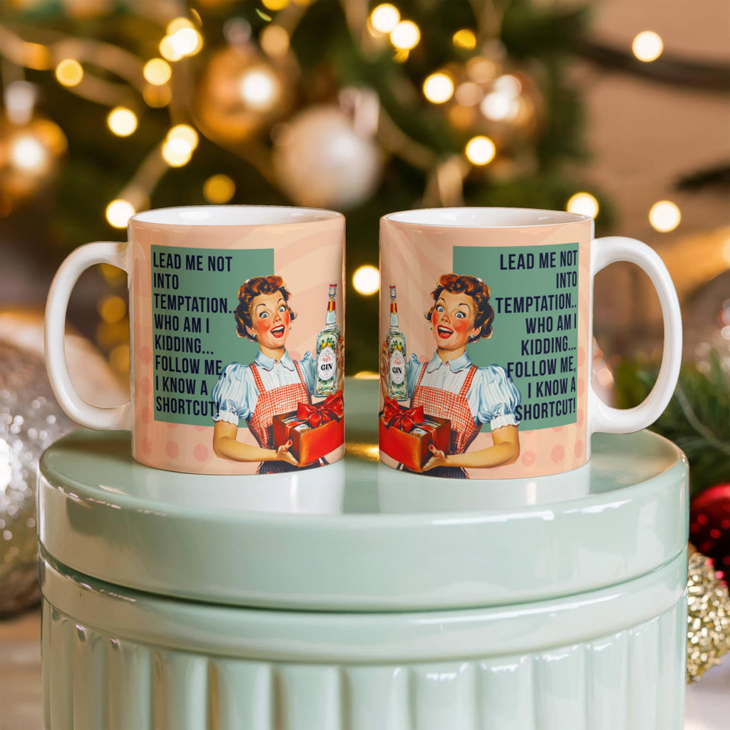 'Temptation' Funny Retro Mug