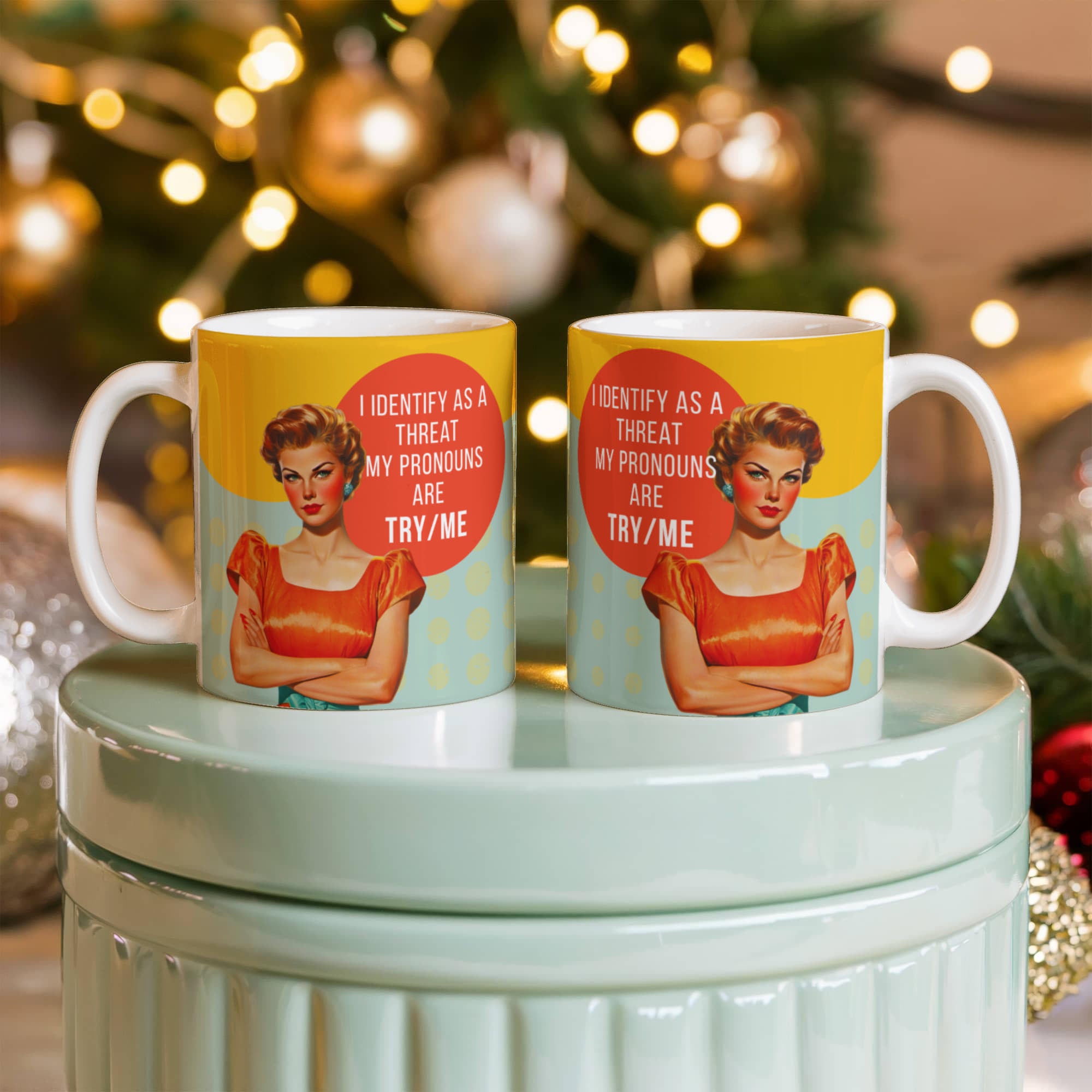 'Try/Me' Funny Retro Mug