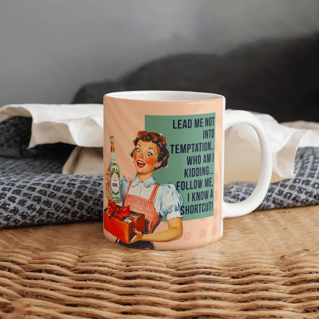 'Temptation' Funny Retro Mug