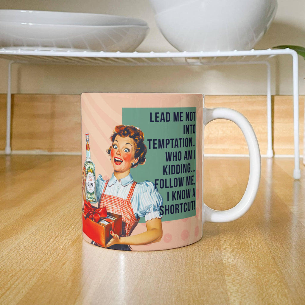 'Temptation' Funny Retro Mug