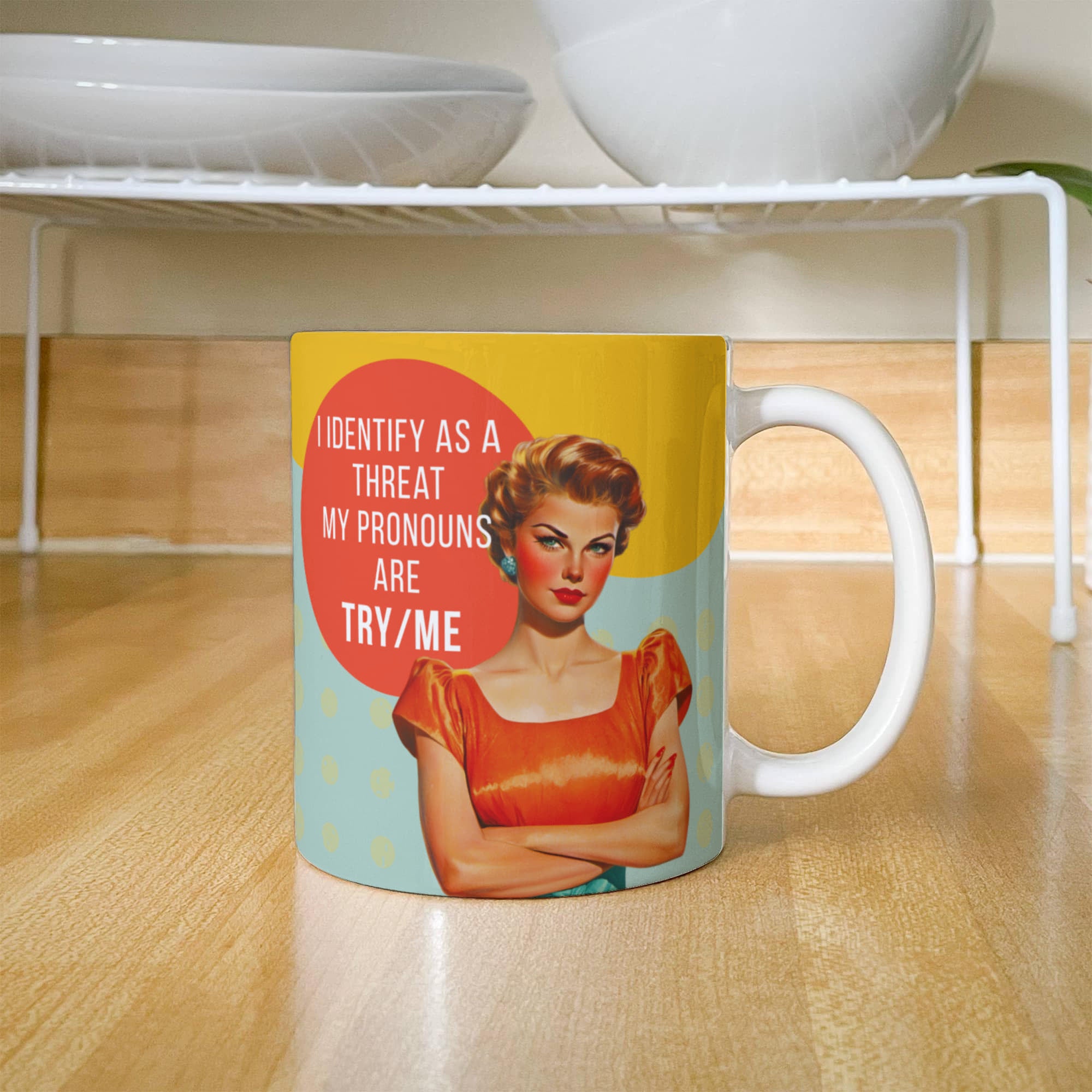 'Try/Me' Funny Retro Mug