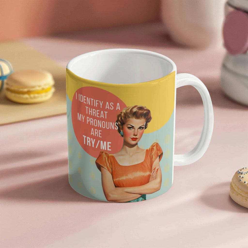 'Try/Me' Funny Retro Mug