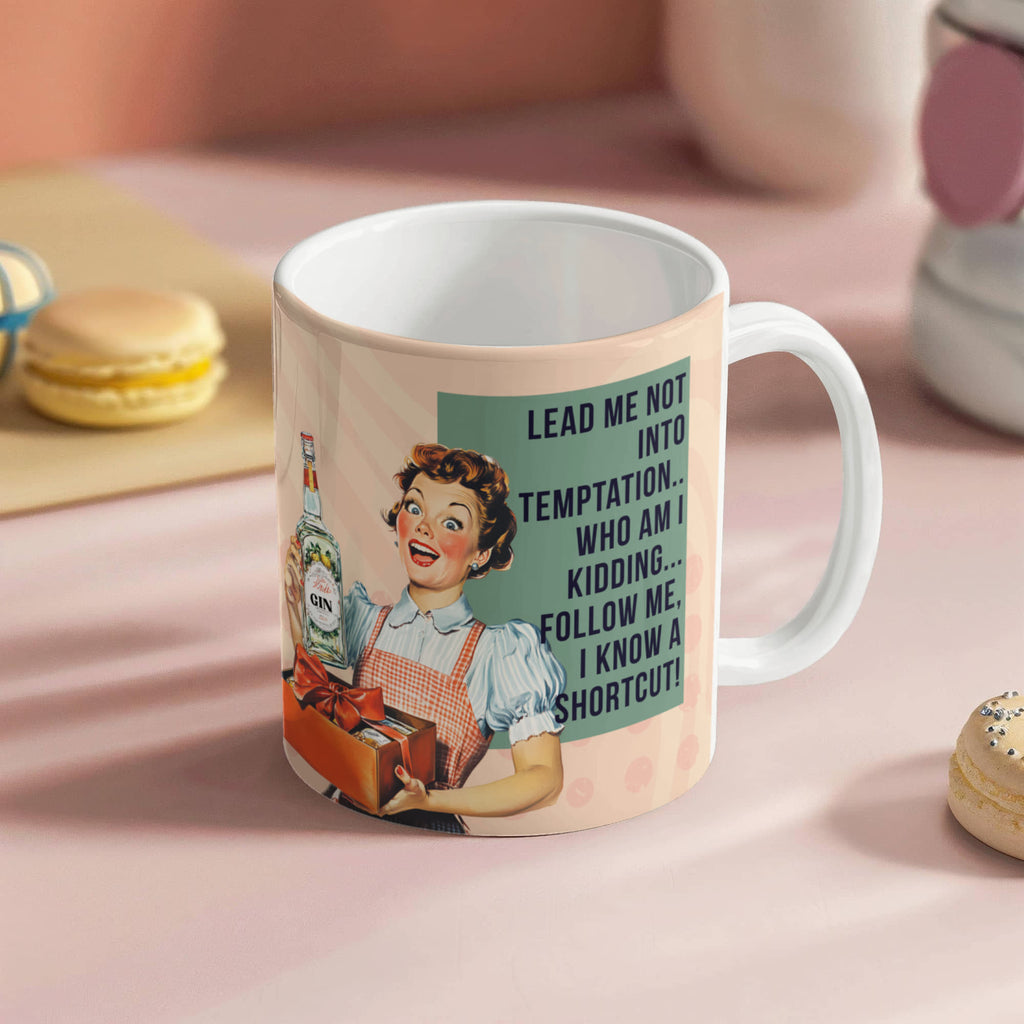 'Temptation' Funny Retro Mug