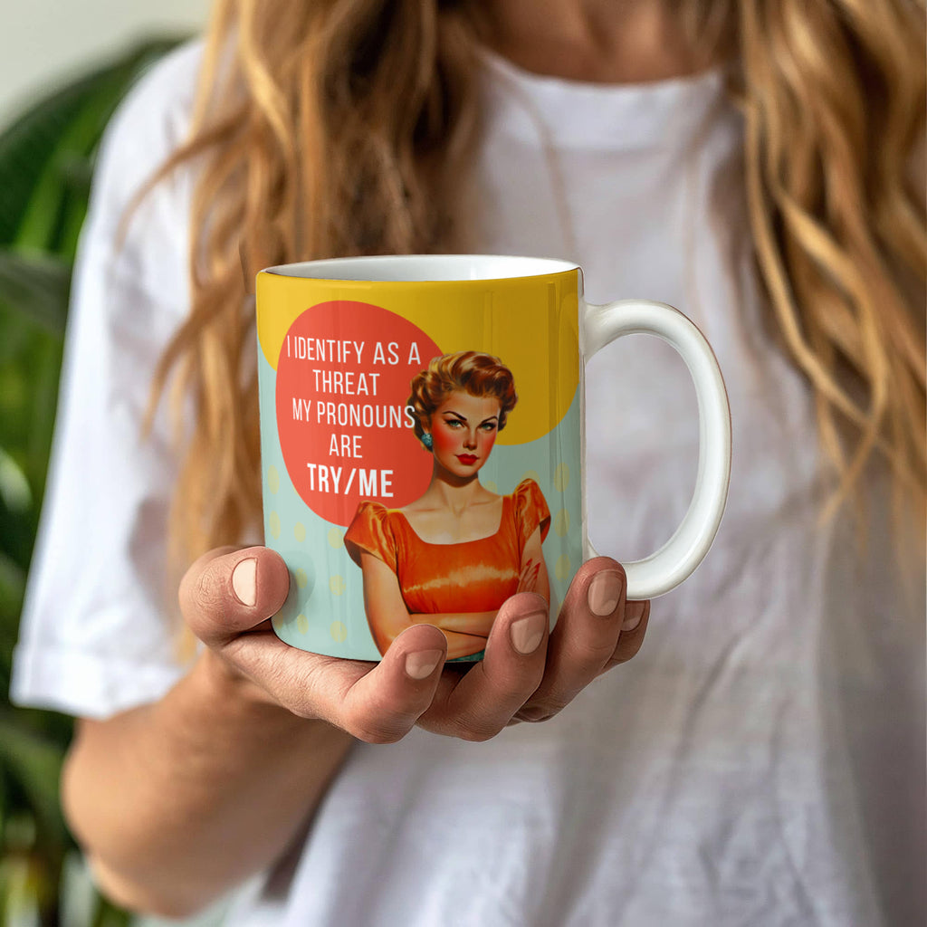 'Try/Me' Funny Retro Mug