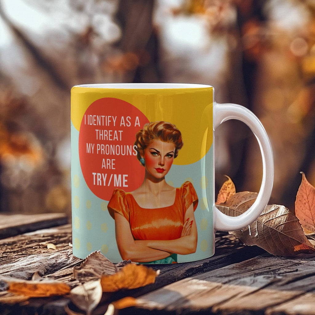 'Try/Me' Funny Retro Mug