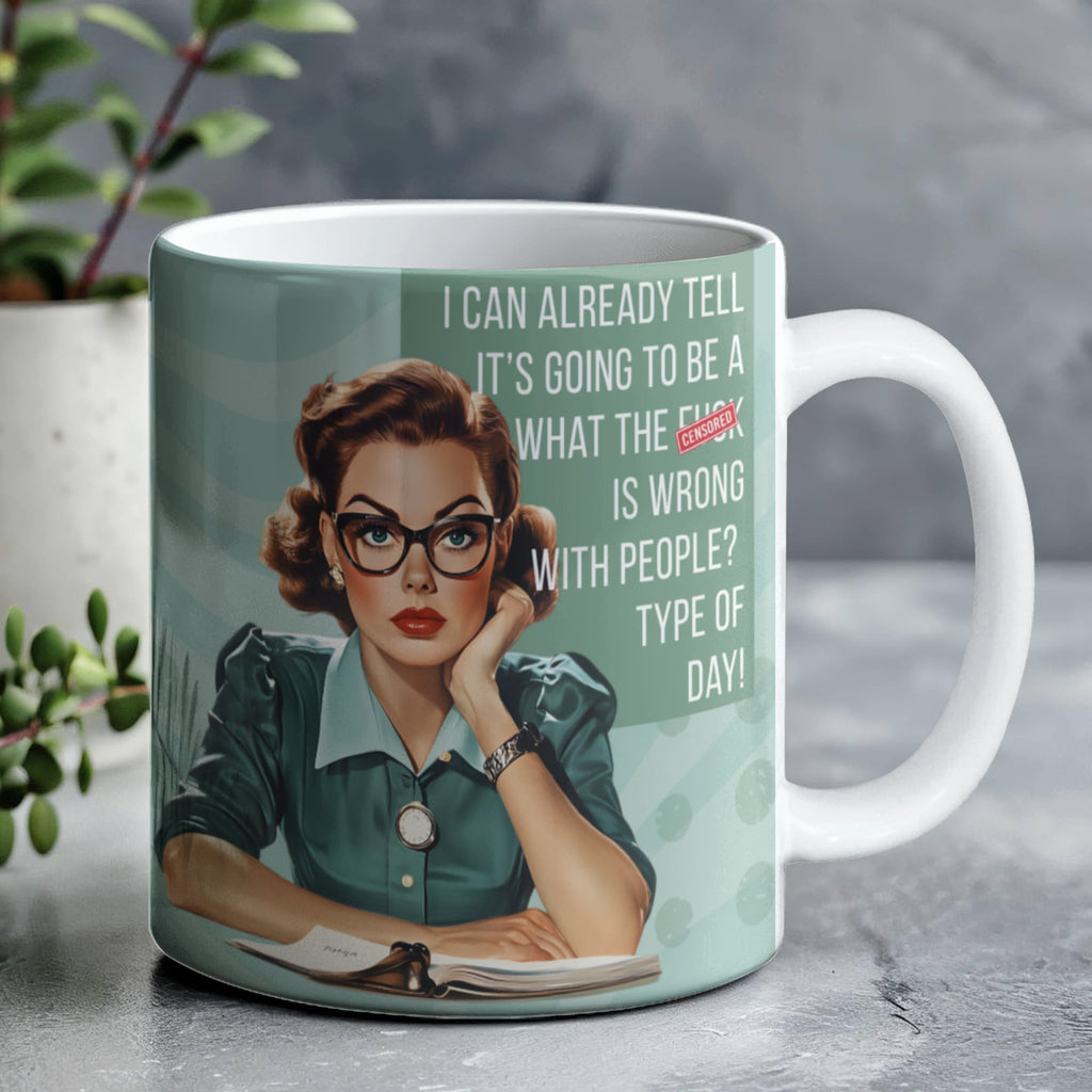 'What the F**k is wrong with people' Funny Retro Mug
