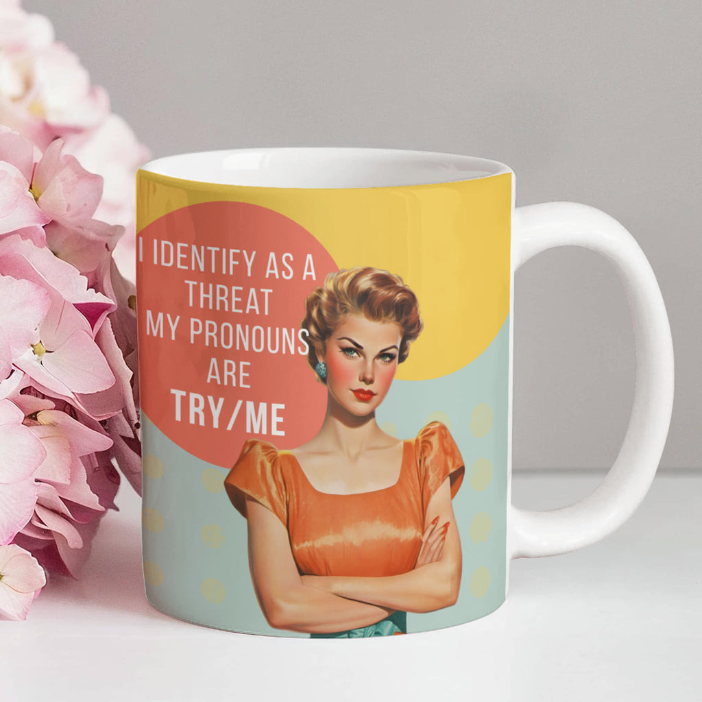 'Try/Me' Funny Retro Mug